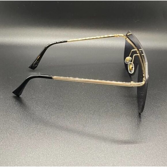 Unisex Rimless Black Sunglasses - Picture 3 of 9